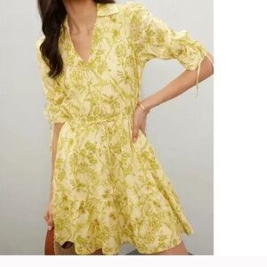 Anthro Hutch Grant Linen Mini Dress – Waist Tie, Size S